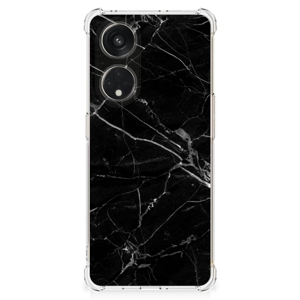 OPPO A98 Anti-Shock Hoesje Marmer Zwart - Origineel Cadeau Vader B2C Telecom