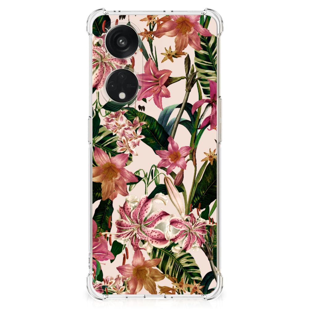 OPPO A98 Case Flowers bloemen design voorkant