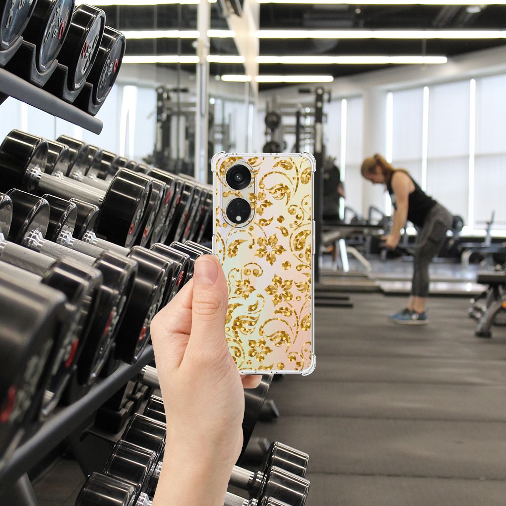 OPPO A98 Case Gouden Bloemen B2C Telecom