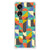 OPPO A98 Doorzichtige Silicone Hoesje Funky Retro design kleurrijk geabstracteerd aanzicht