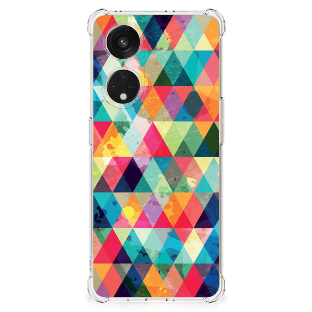 OPPO A98 Doorzichtige Silicone Hoesje Geruit B2C Telecom