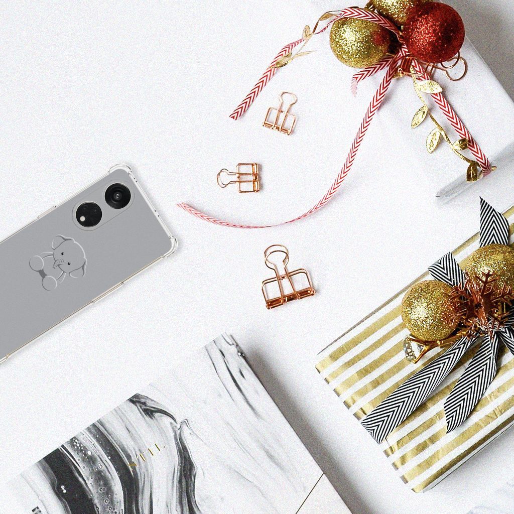 OPPO A98 Stevig Bumper Hoesje Grijs Baby Olifant B2C Telecom