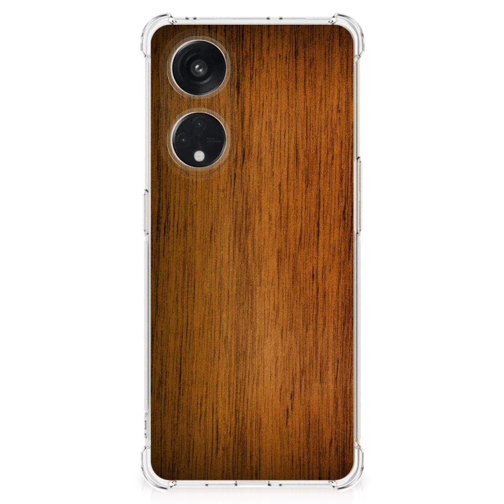 OPPO A98 Stevig Telefoonhoesje Donker Hout B2C Telecom