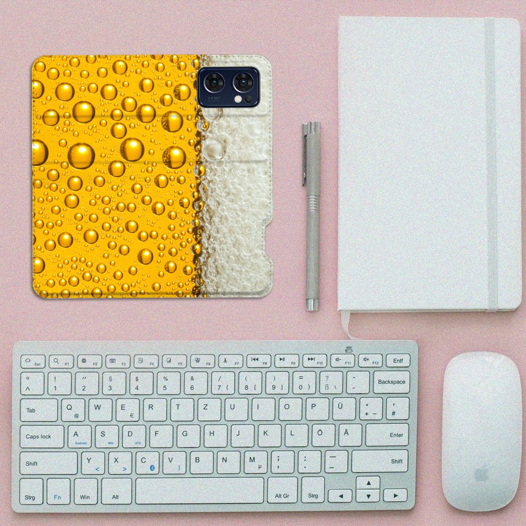 OPPO Find X5 Lite | Reno7 5G Flip Style Cover Bier bierprint design vooraanzicht