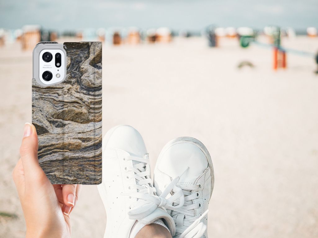 OPPO Find X5 Pro Standcase Steen steen design aanzicht