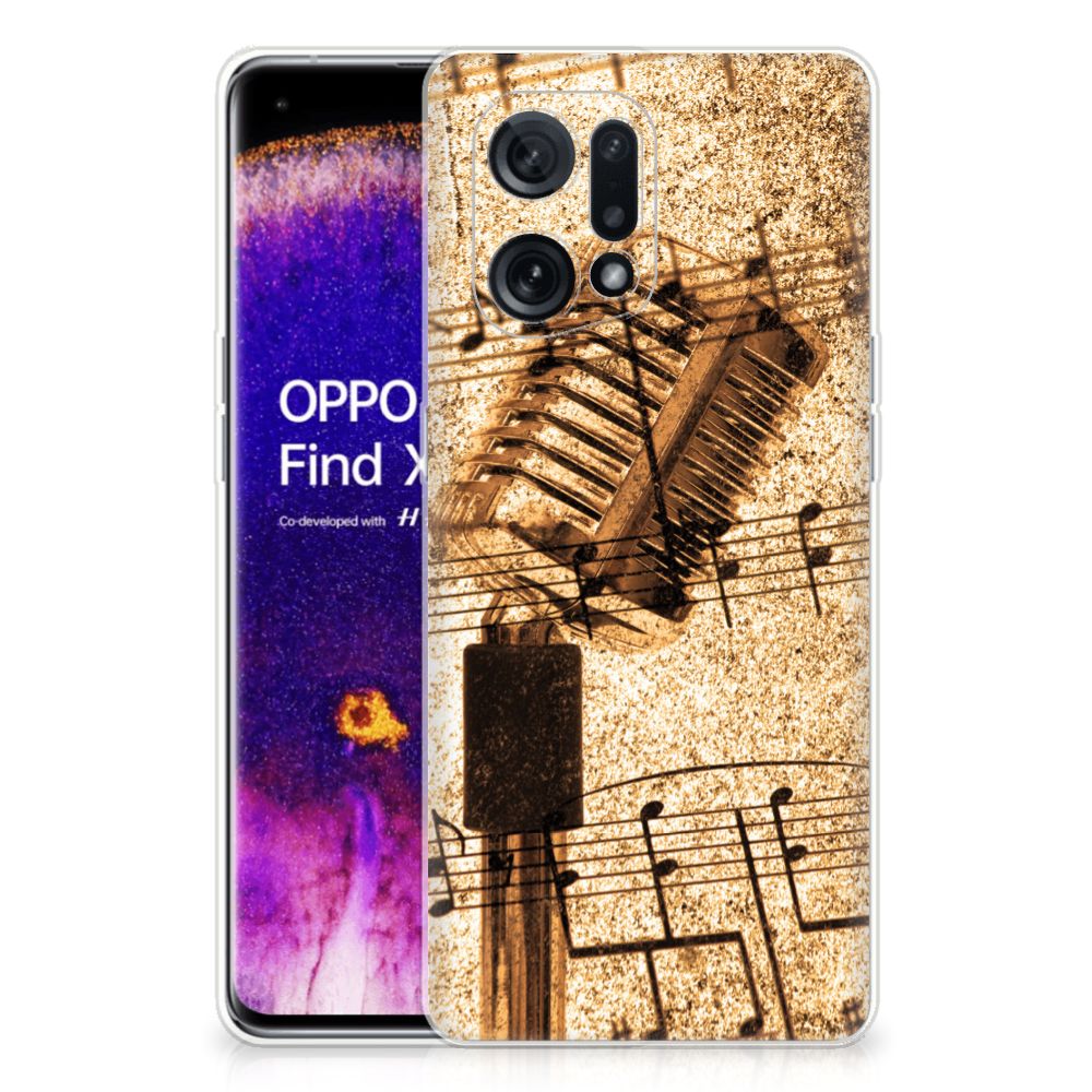 OPPO Find X5 Siliconen Hoesje met foto Bladmuziek B2C Telecom