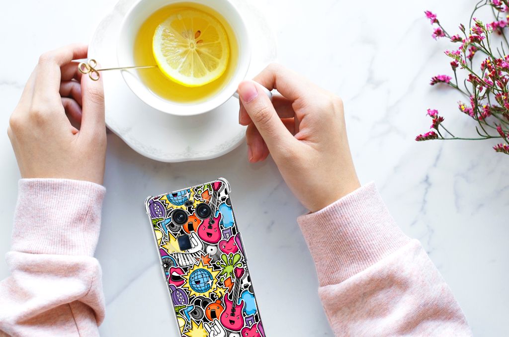 OPPO Find X6 Anti Shock Bumper Case Punk Rock design hands tea