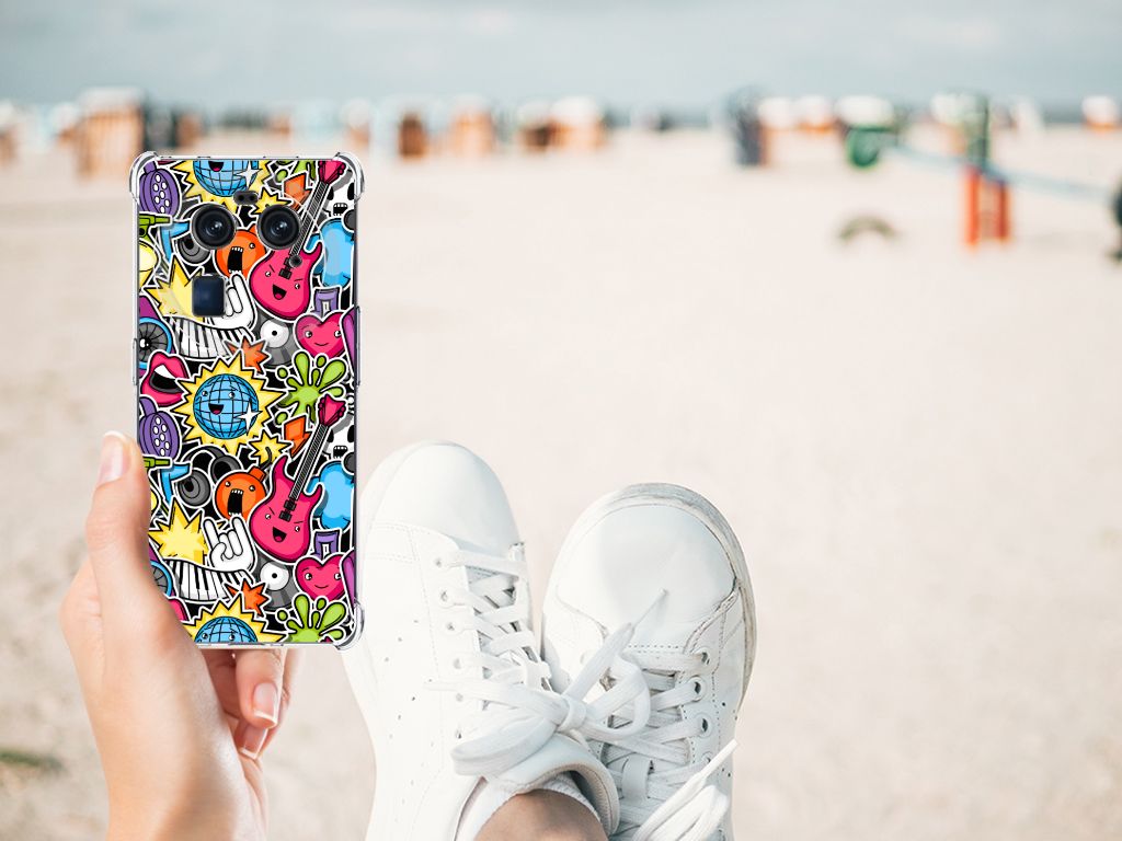 OPPO Find X6 Anti Shock Bumper Case Punk Rock achterkant strand