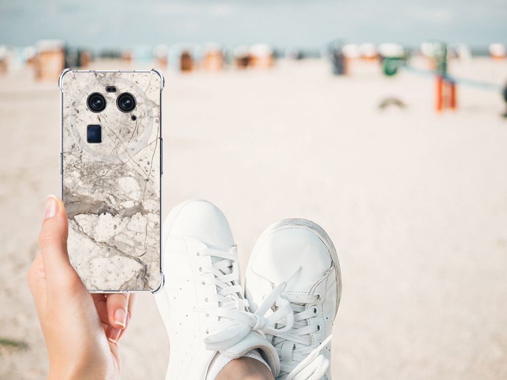 OPPO Find X6 Anti-Shock Hoesje Marmer Beige B2C Telecom