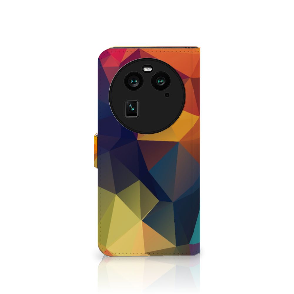 OPPO Find X6 Book Case Polygon Color bookcase geometrisch design voorkant
