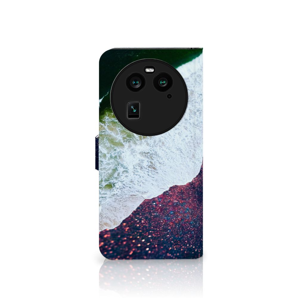 OPPO Find X6 Book Case Sea in Space boekhoes abstract design aanzicht