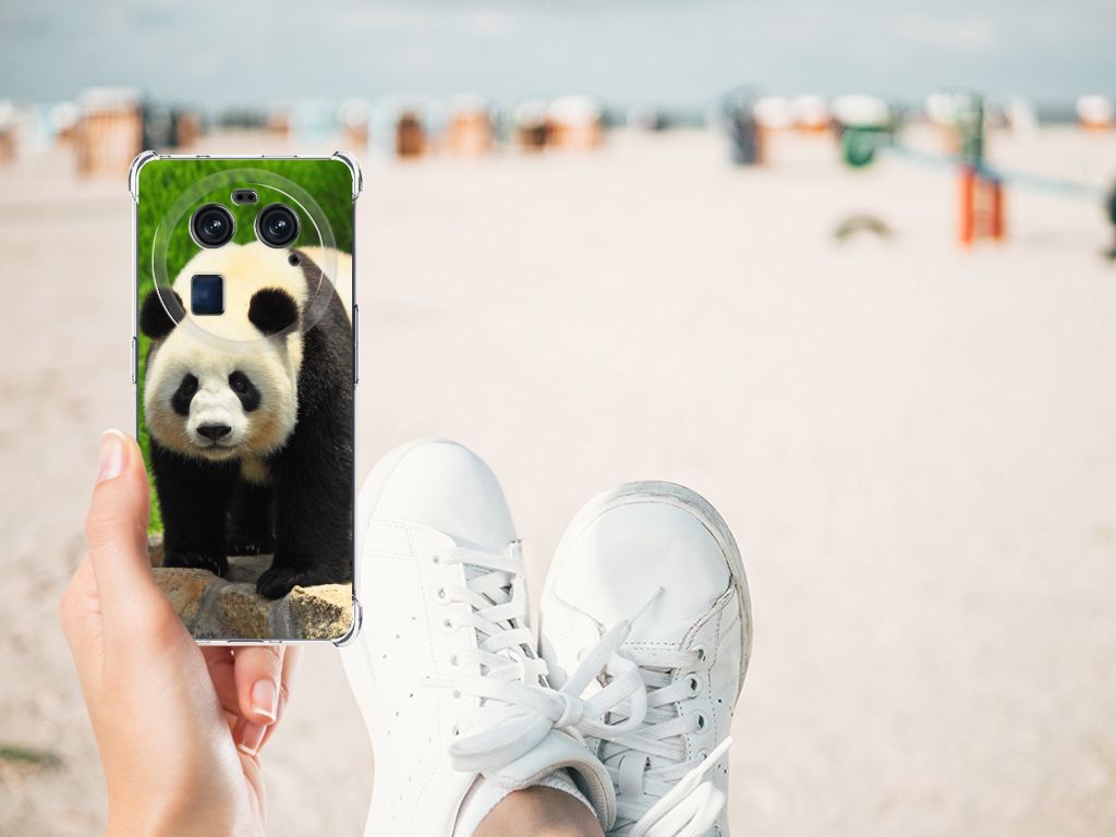 OPPO Find X6 Case Anti-shock Panda telefoonhoesje panda afbeelding strand schoeisel