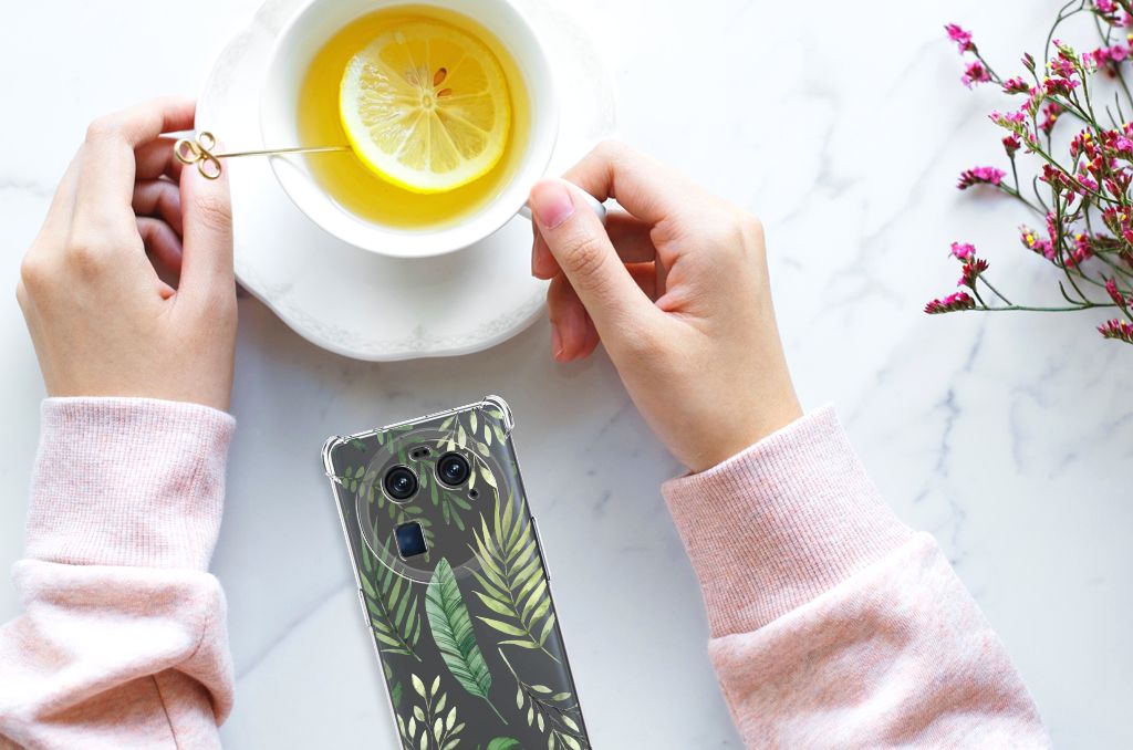 OPPO Find X6 Case Leaves smartphonehoesje bladeren aanzicht