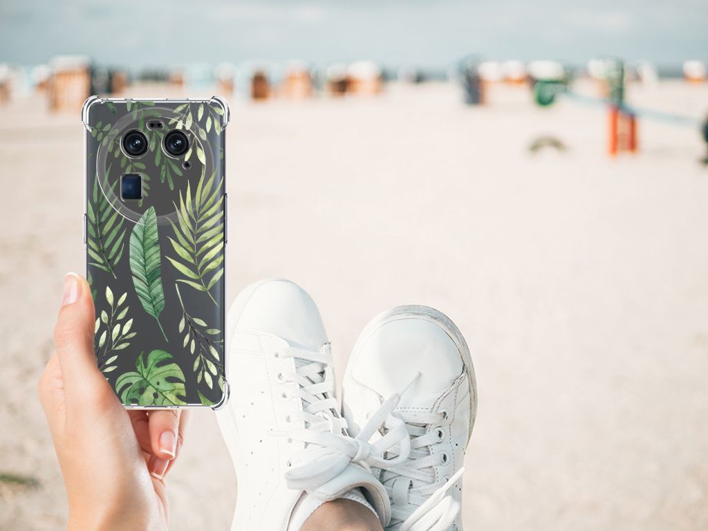 OPPO Find X6 Case Leaves design handschoenen strand