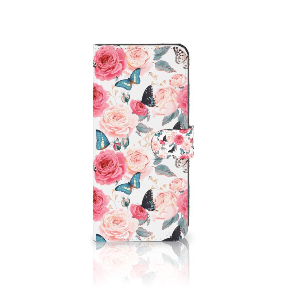 OPPO Find X6 Hoesje Butterfly Roses bookhoesje vlinders rozen voorkant