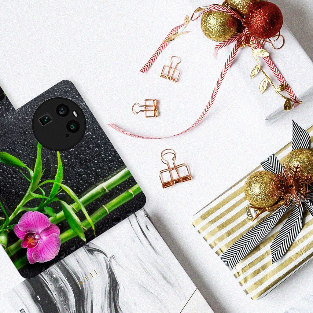 OPPO Find X6 Hoesje Orchidee design orchidee aanzicht