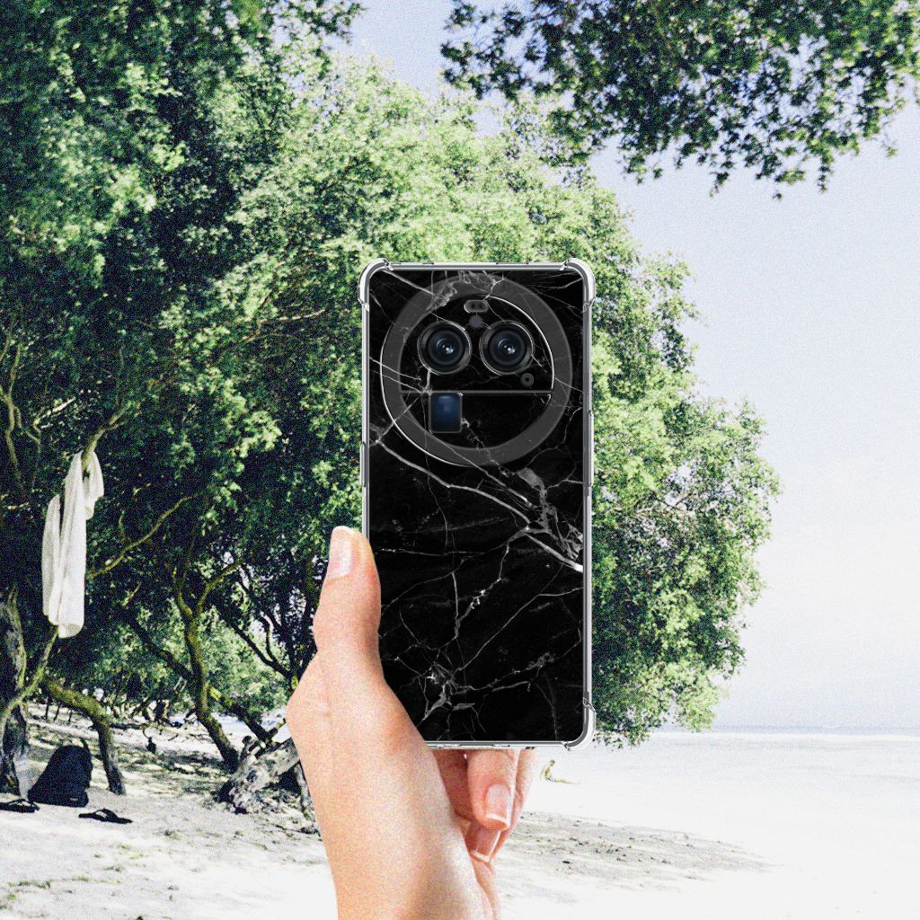 OPPO Find X6 Pro Anti-Shock Hoesje Marmer Zwart - Origineel Cadeau Vader B2C Telecom