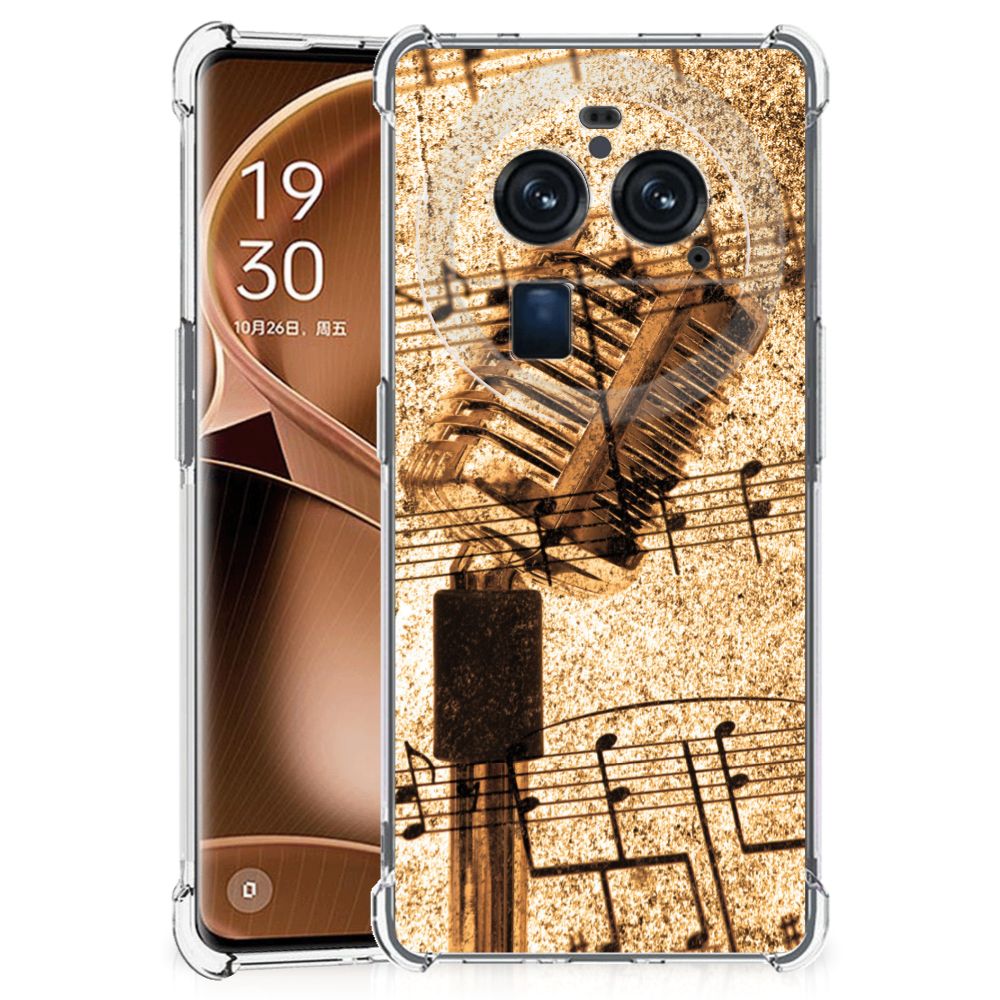 OPPO Find X6 Pro Anti-shock Hoesje met foto Bladmuziek design bladmuziek aanzicht
