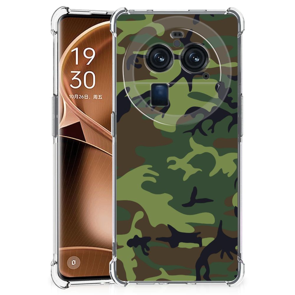 OPPO Find X6 Pro Doorzichtige Silicone Hoesje Army Dark B2C Telecom
