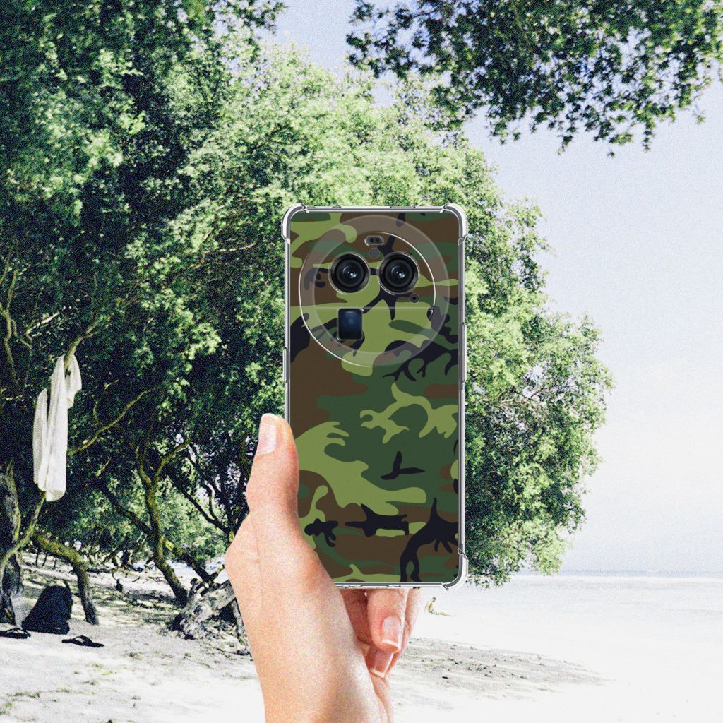 OPPO Find X6 Pro Doorzichtige Silicone Hoesje Army Dark B2C Telecom