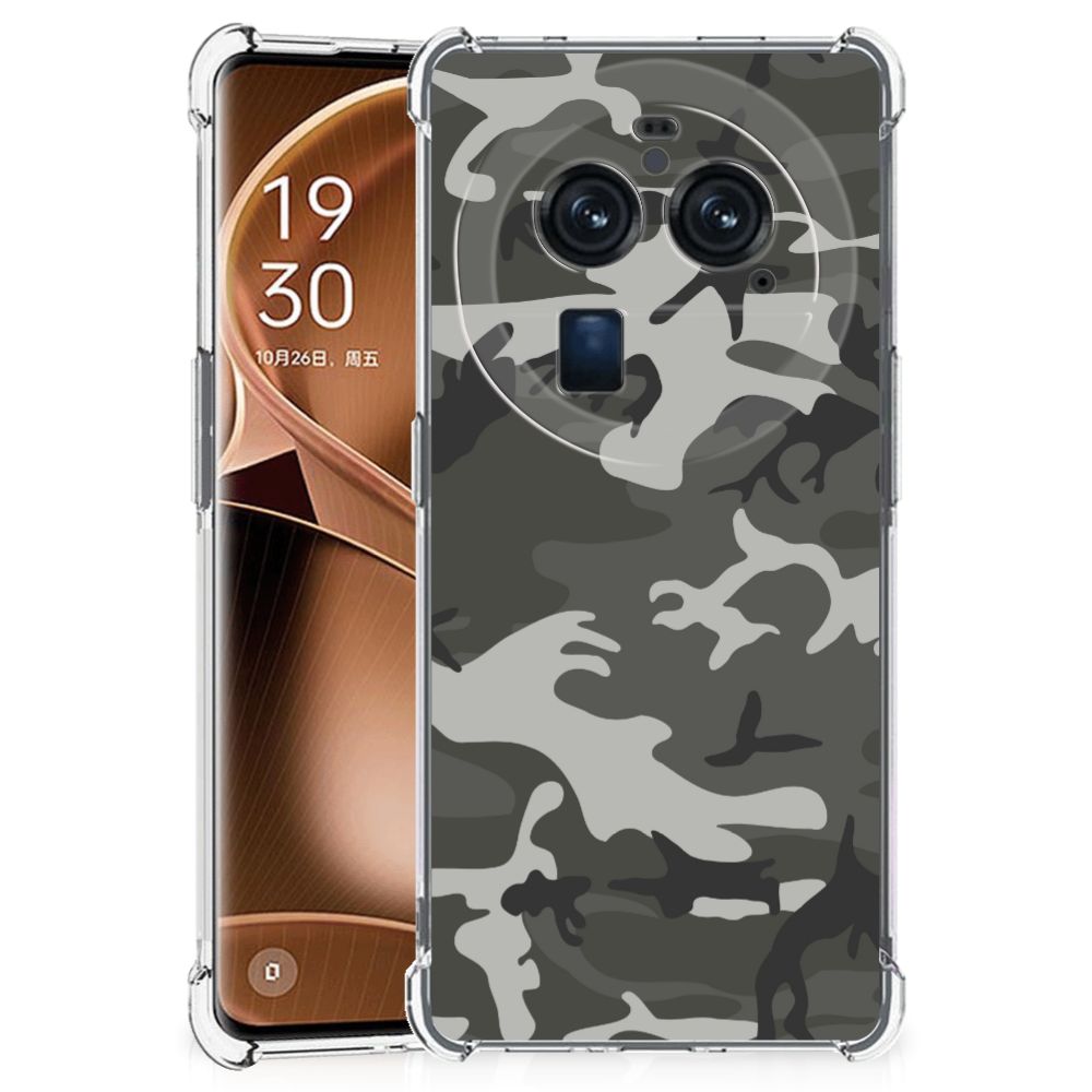 OPPO Find X6 Pro Doorzichtige Silicone Hoesje Army Light B2C Telecom