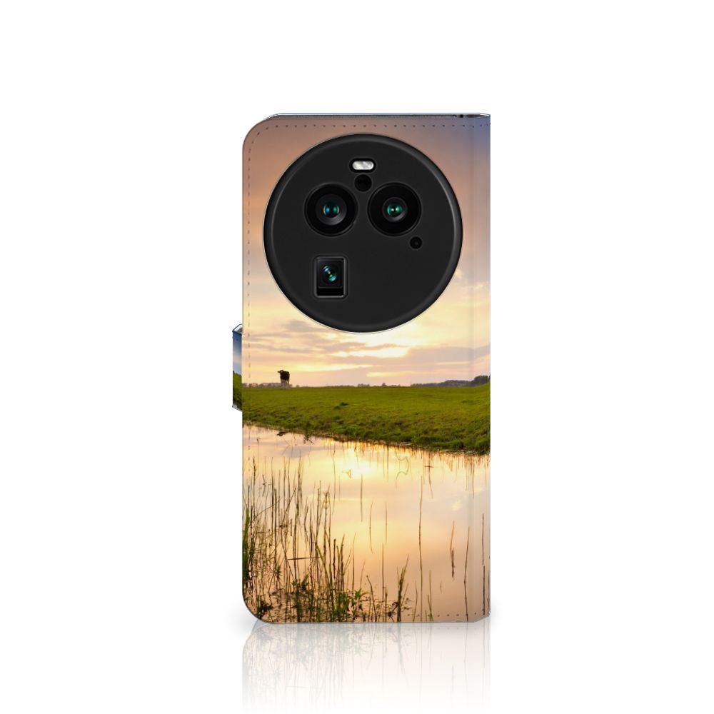 OPPO Find X6 Pro Telefoonhoesje met Pasjes Koe telefoonhoesje koeien natuur weiland