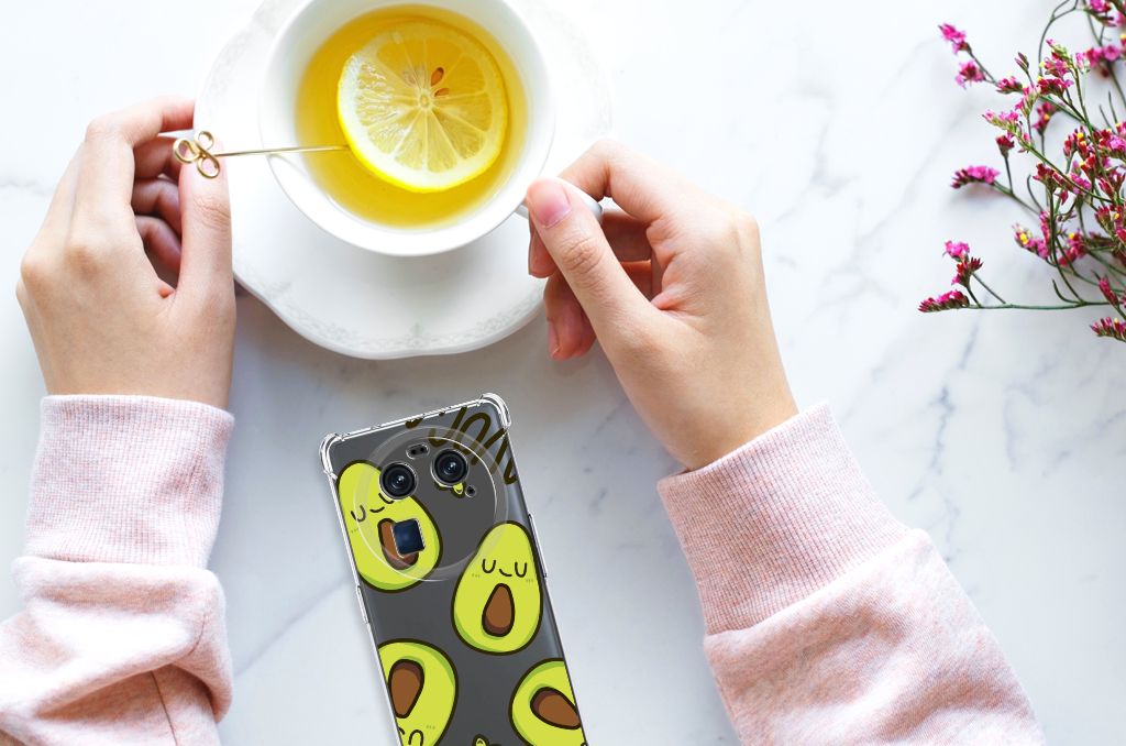 OPPO Find X6 Stevig Bumper Hoesje Avocado Singing slim rubber design hands drink