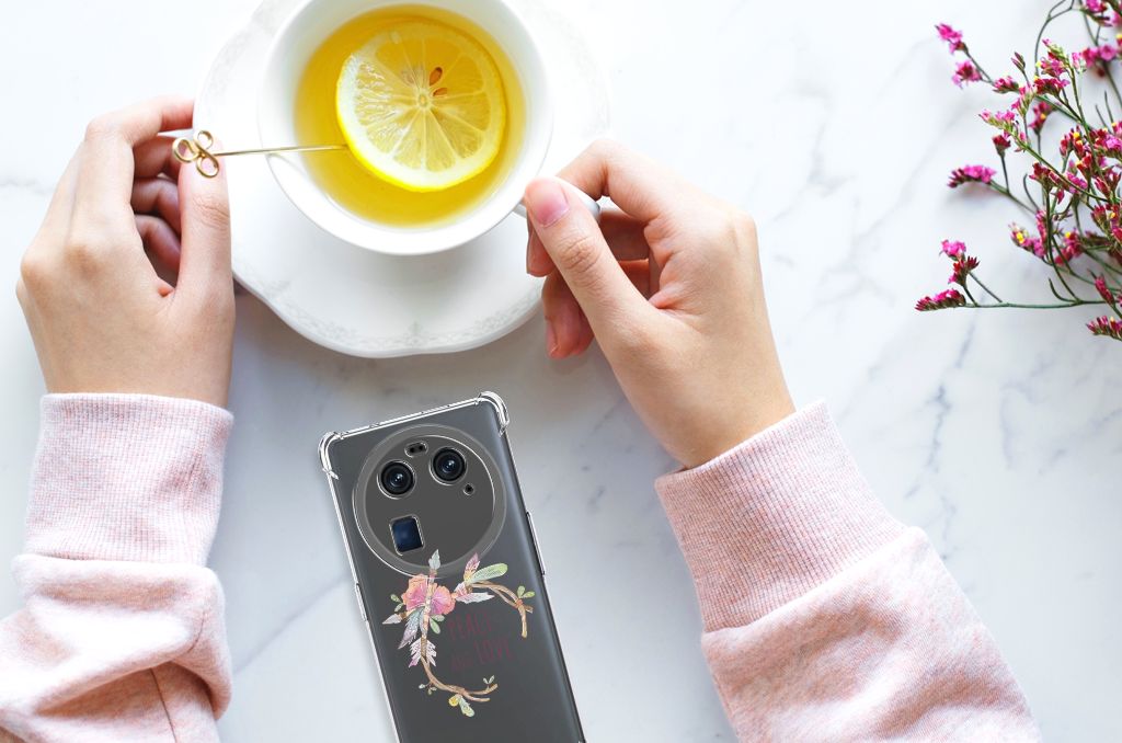 OPPO Find X6 Stevig Bumper Hoesje Boho Text B2C Telecom
