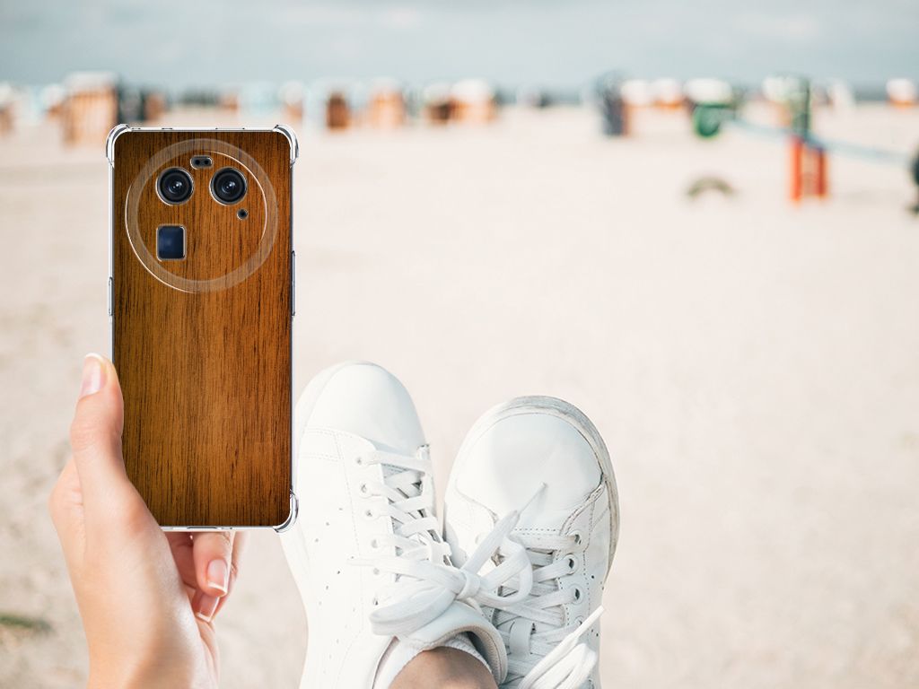 OPPO Find X6 Stevig Telefoonhoesje Donker Hout B2C Telecom