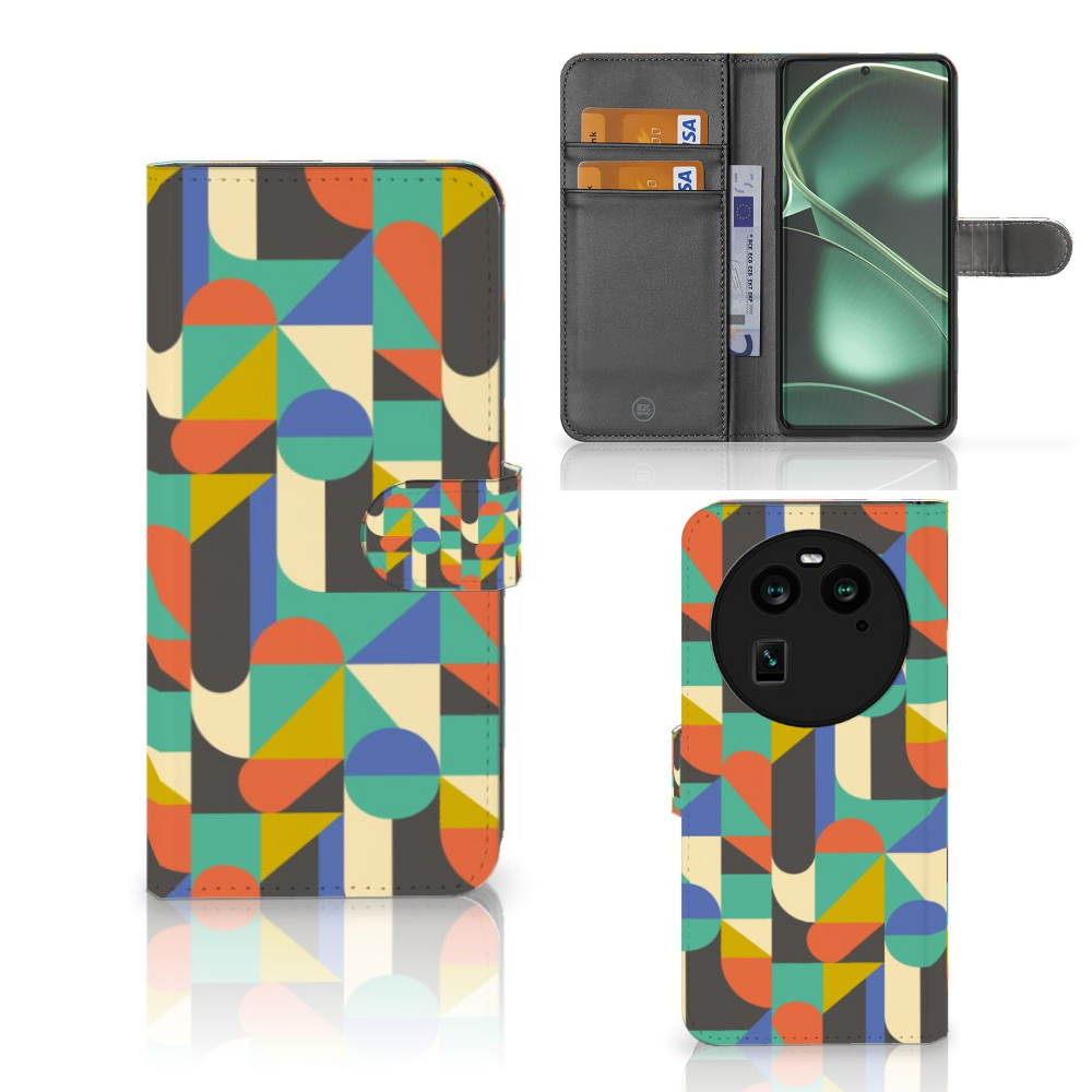 OPPO Find X6 Telefoon Hoesje Funky Retro telefoonhoesje retro design voorkant achterkant