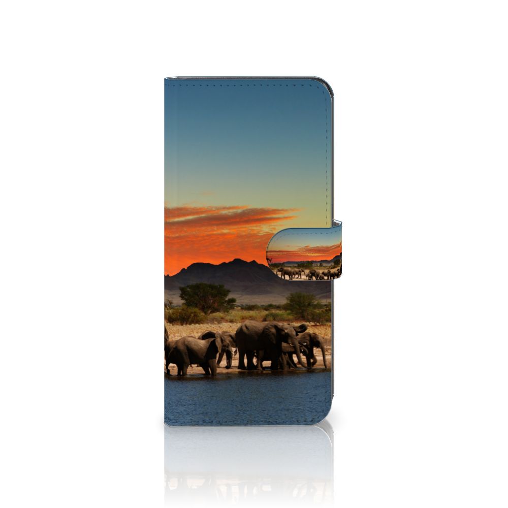 OPPO Find X6 Telefoonhoesje met Pasjes Olifanten design olifanten aanzicht