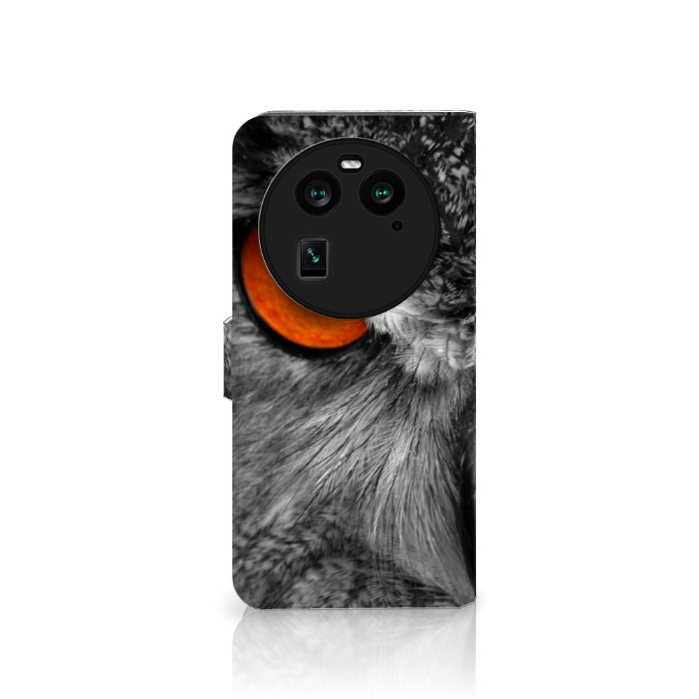 OPPO Find X6 Telefoonhoesje met Pasjes Uil telefoonhoesje uil design voorkant