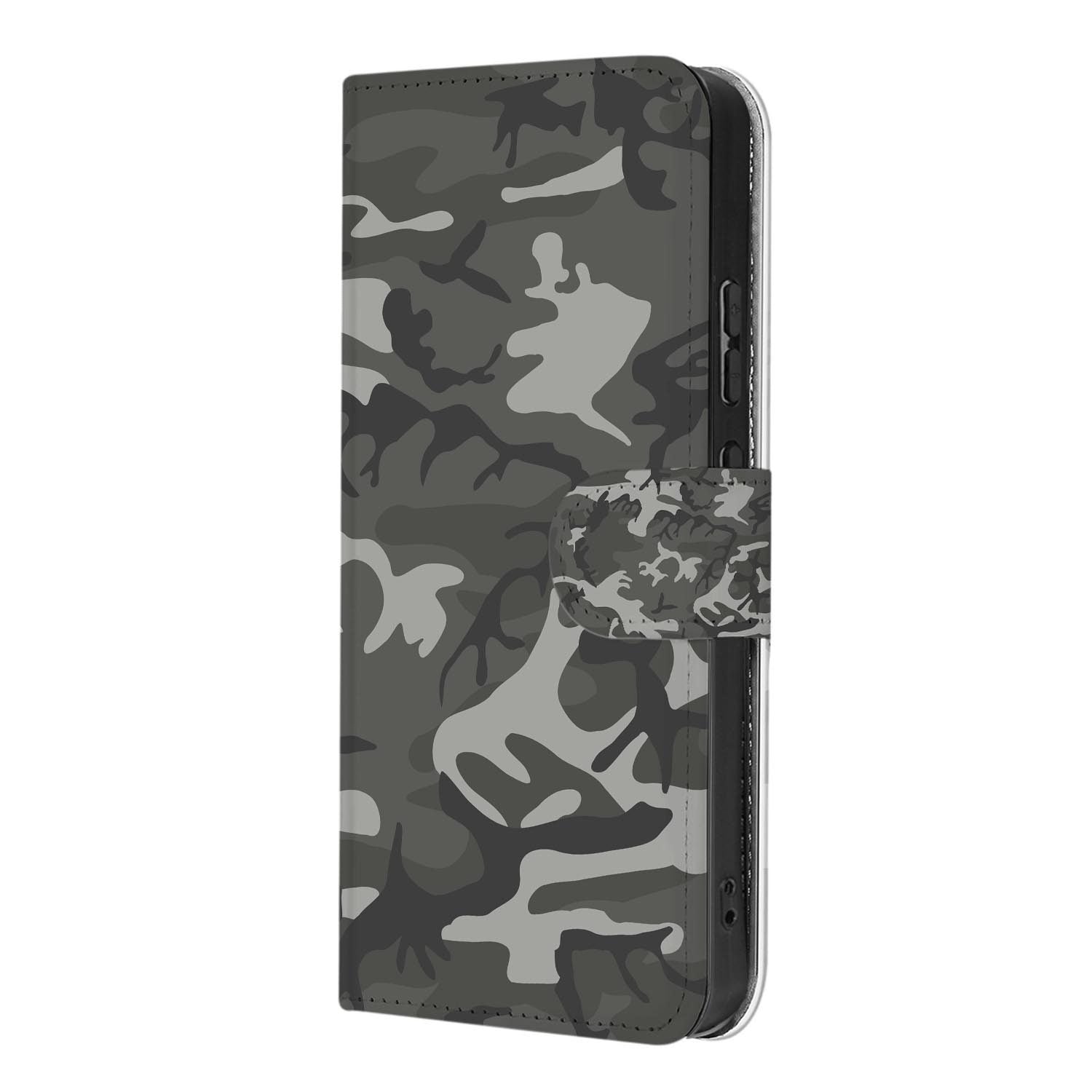 Book case hoesje OPPO Reno15 Pro Army Light schuin aanzicht van de klep