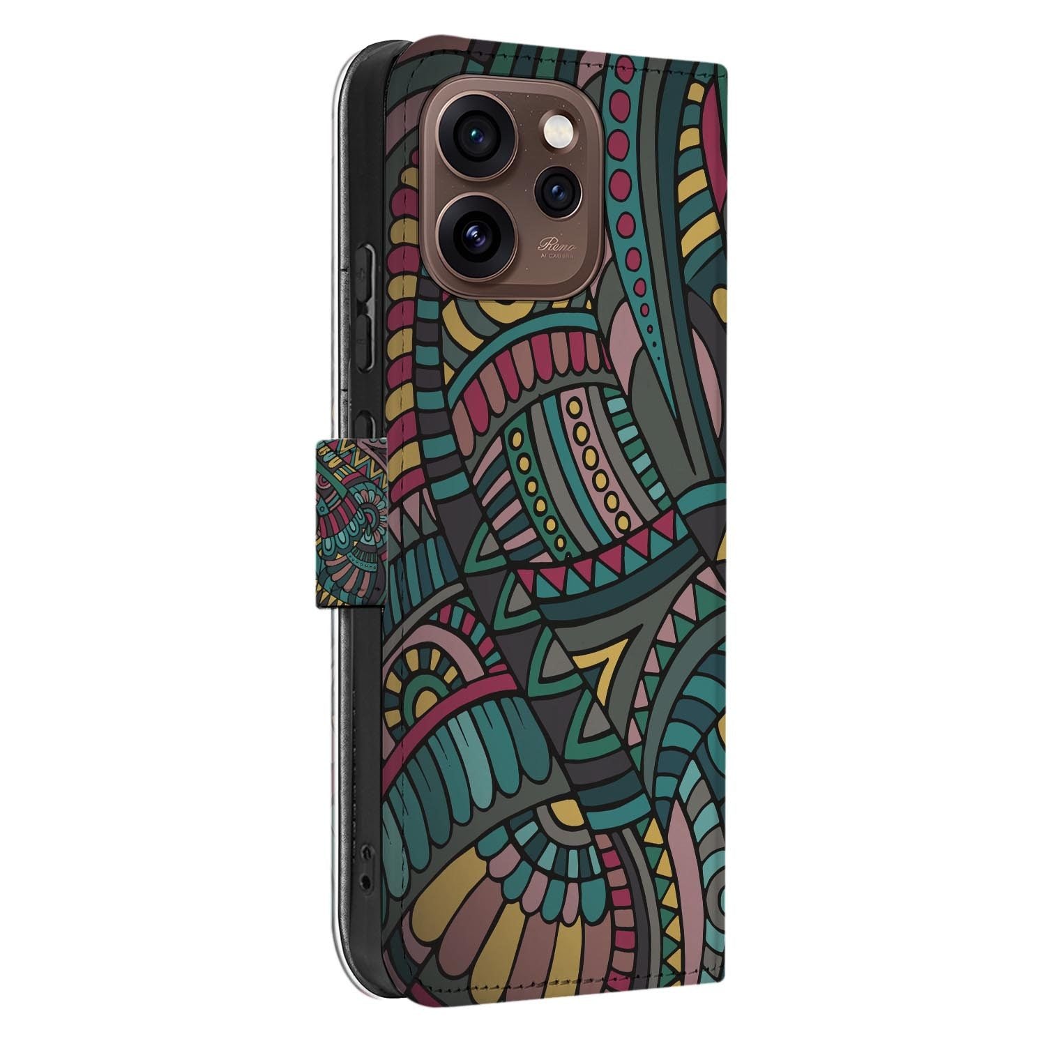 Portemonnee hoesje OPPO Reno15 Pro Aztec achterzijde met camera-uitsparing