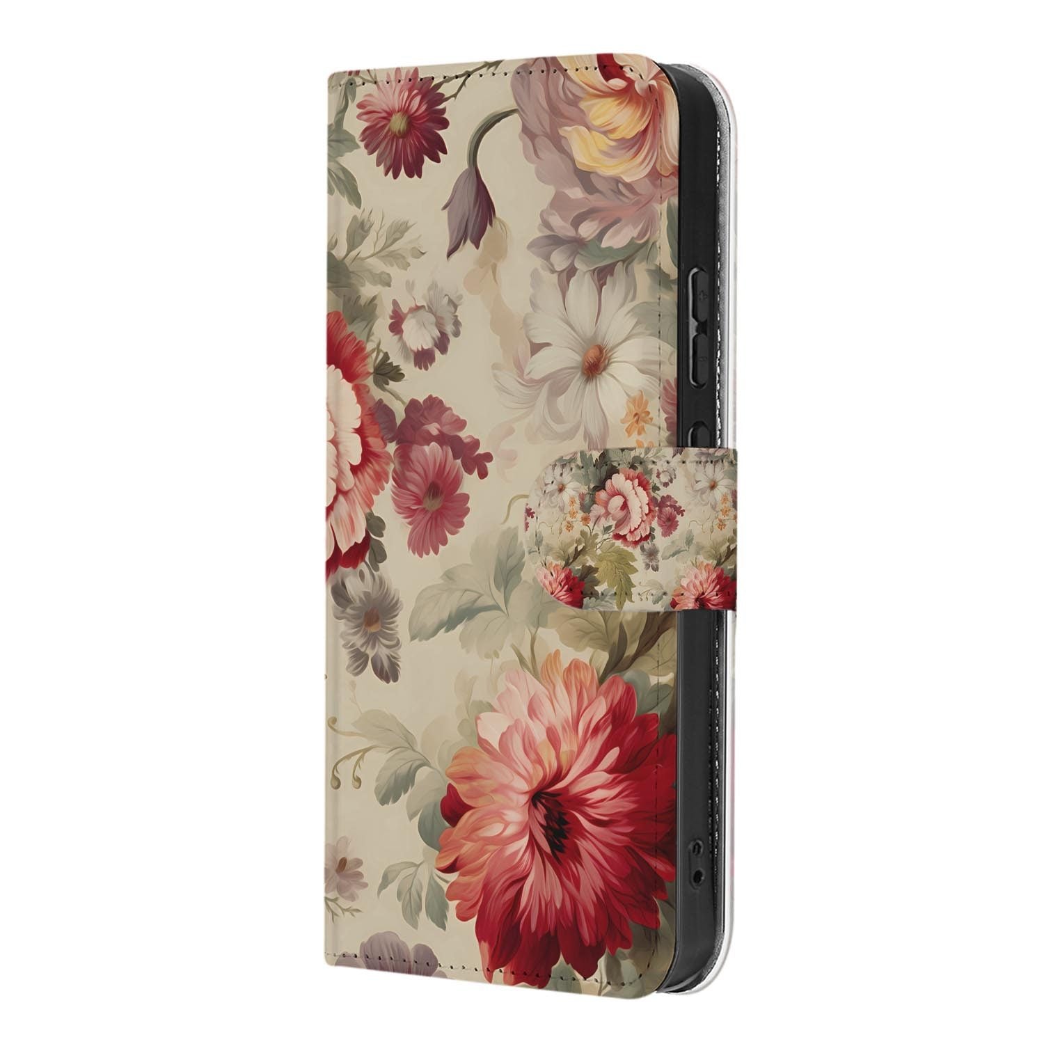 Book case hoesje OPPO Reno15 Pro Bloemen opengeklapt met pasjesvakken zichtbaar