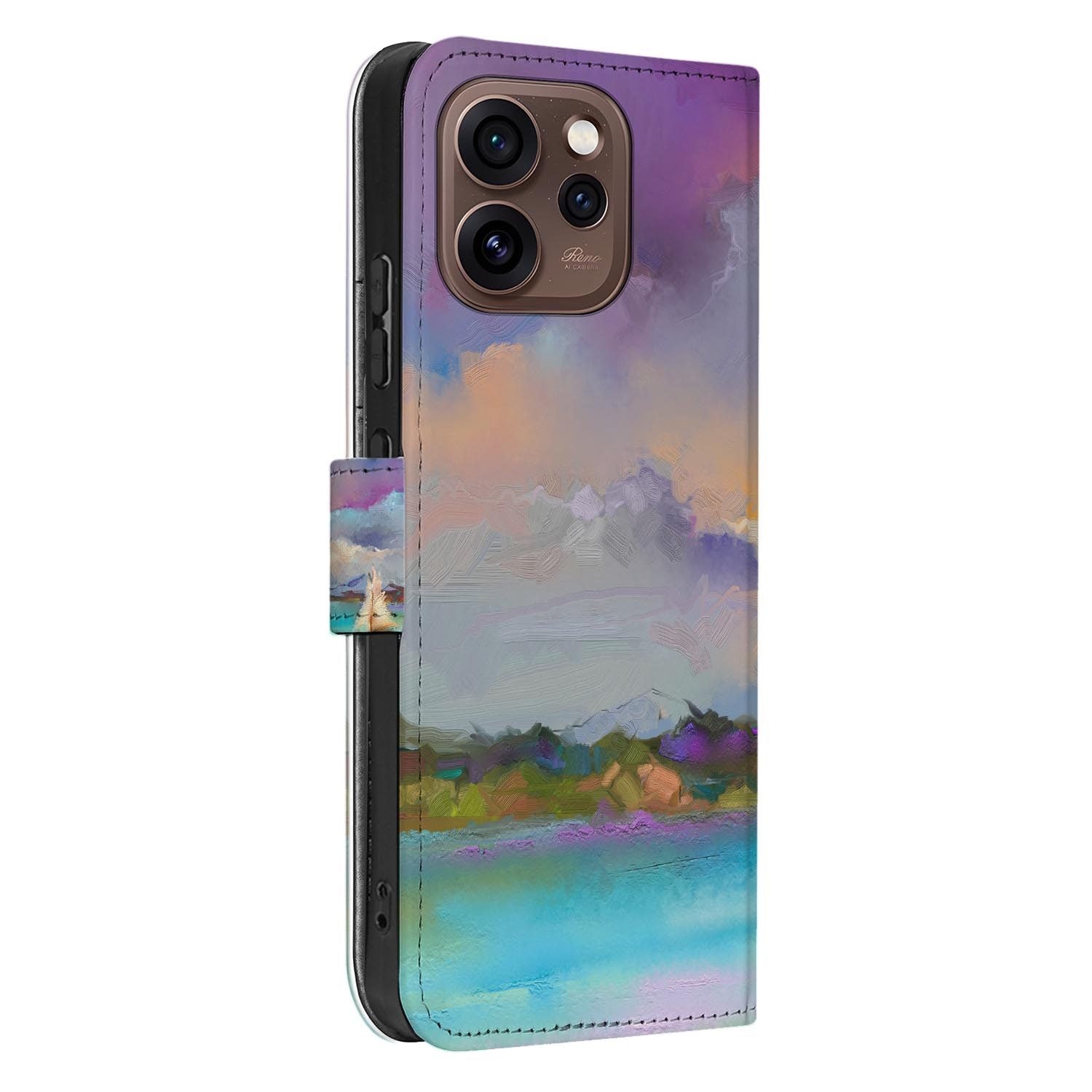 Portemonnee hoesje OPPO Reno15 Pro Boat opengeklapt met pasjesvakken zichtbaar