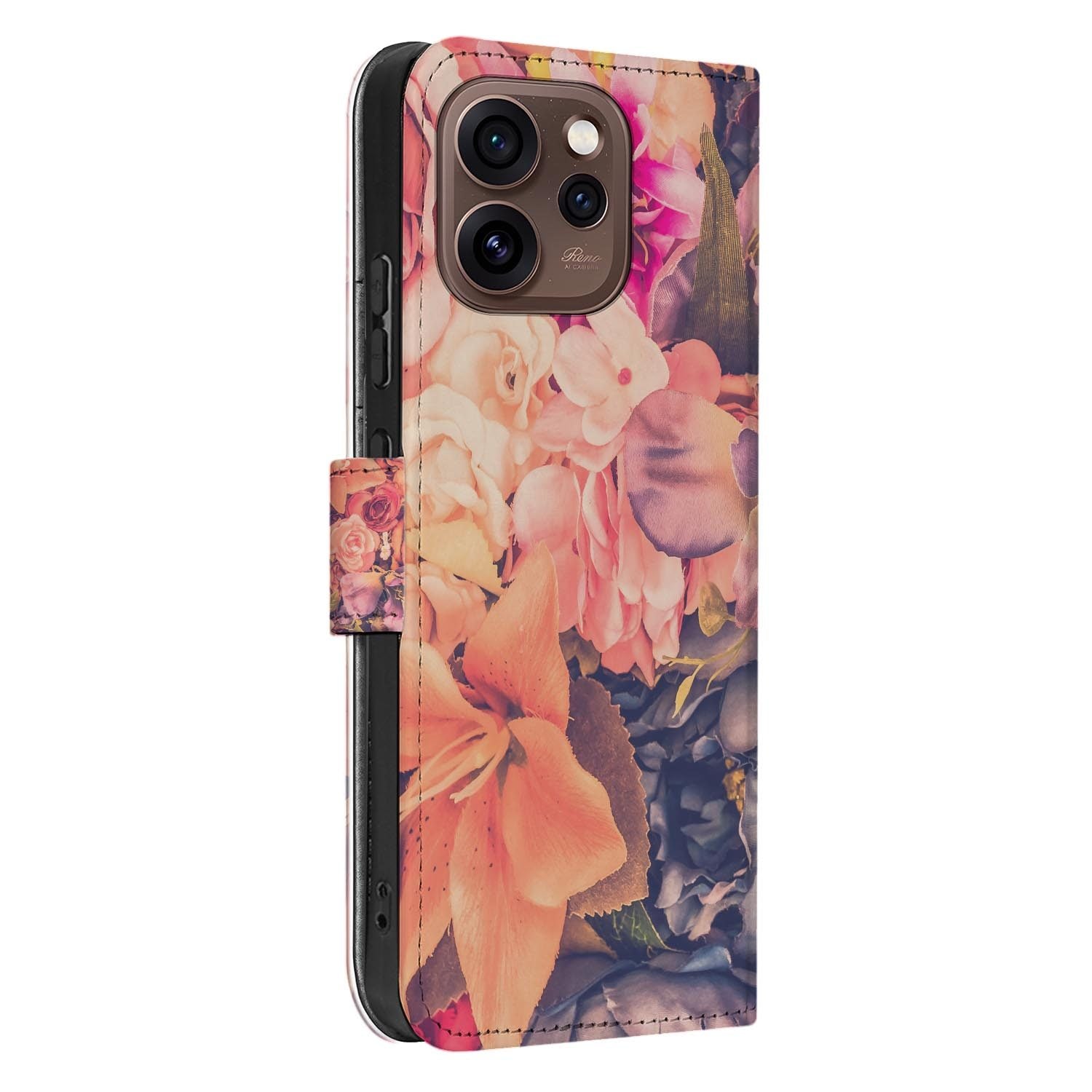 Hoesje met pasjeshouder OPPO Reno15 Pro Bosje Bloemen achterzijde met camera-uitsparing