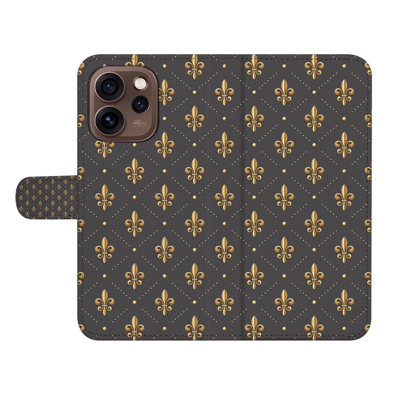 Book case hoesje OPPO Reno15 Pro Franse Lelie achterzijde met camera-uitsparing