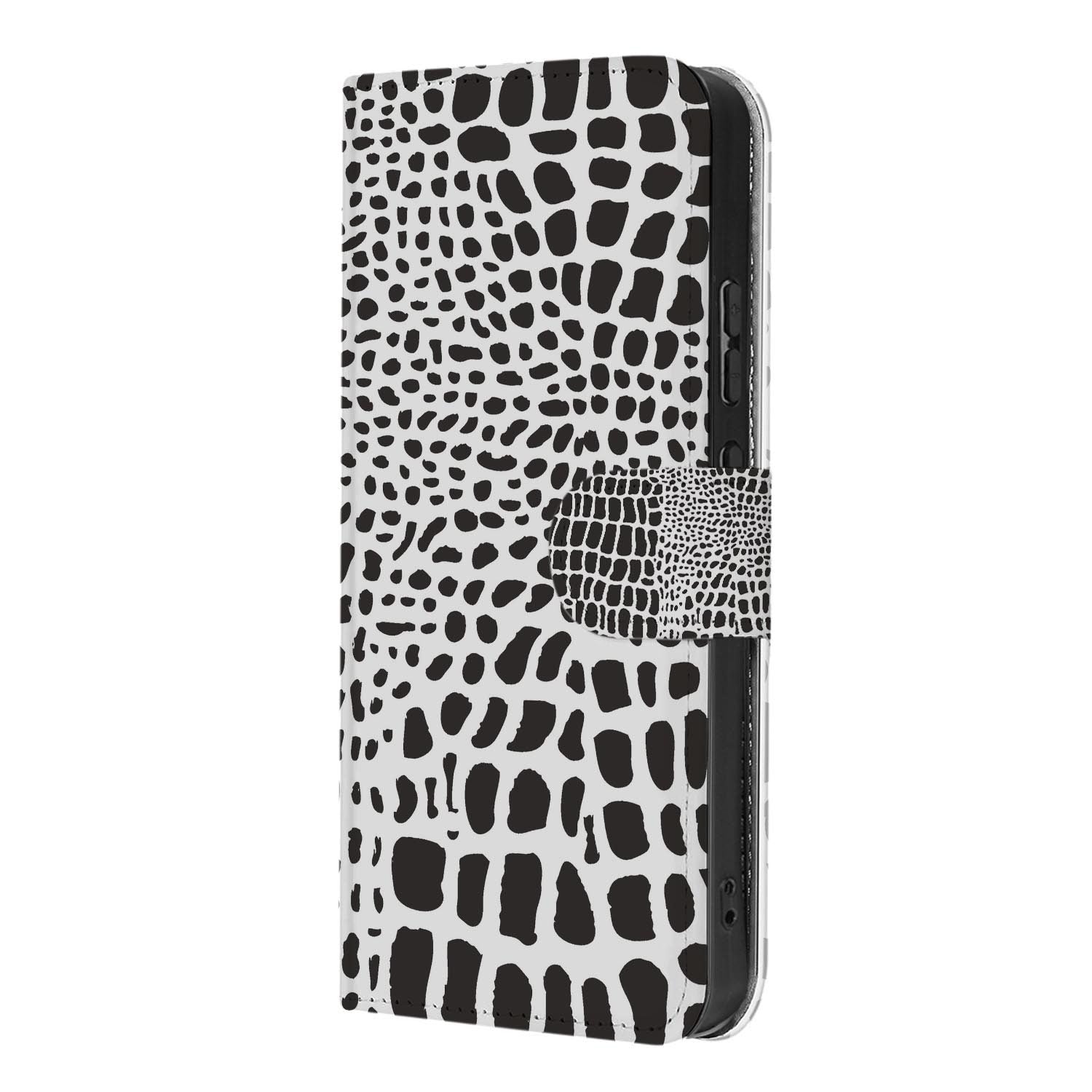 Portemonnee hoesje OPPO Reno15 Pro Slangenprint zijaanzicht met magneetsluiting