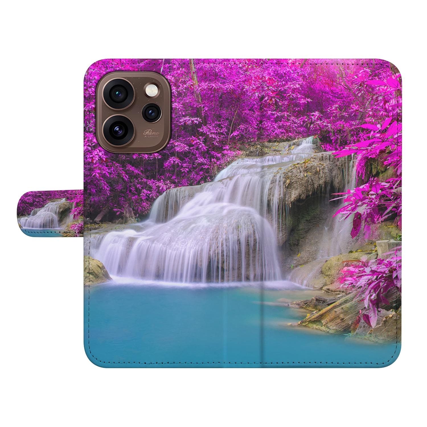 Wallet hoesje OPPO Reno15 Pro Waterval met gesloten klep, vooraanzicht