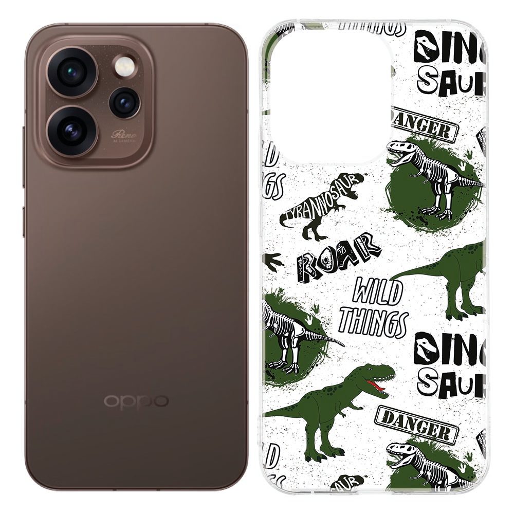 OPPO Reno15 Pro Siliconen hoesje Dinosaurus
