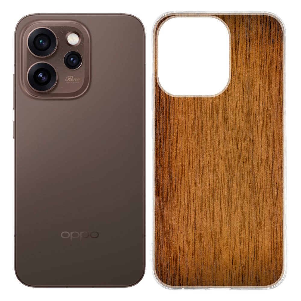 TPU Hoesje OPPO Reno15 Pro Donker Hout