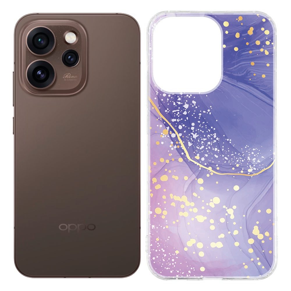 OPPO Reno15 Pro Softcase Back cover Watercolor Paars