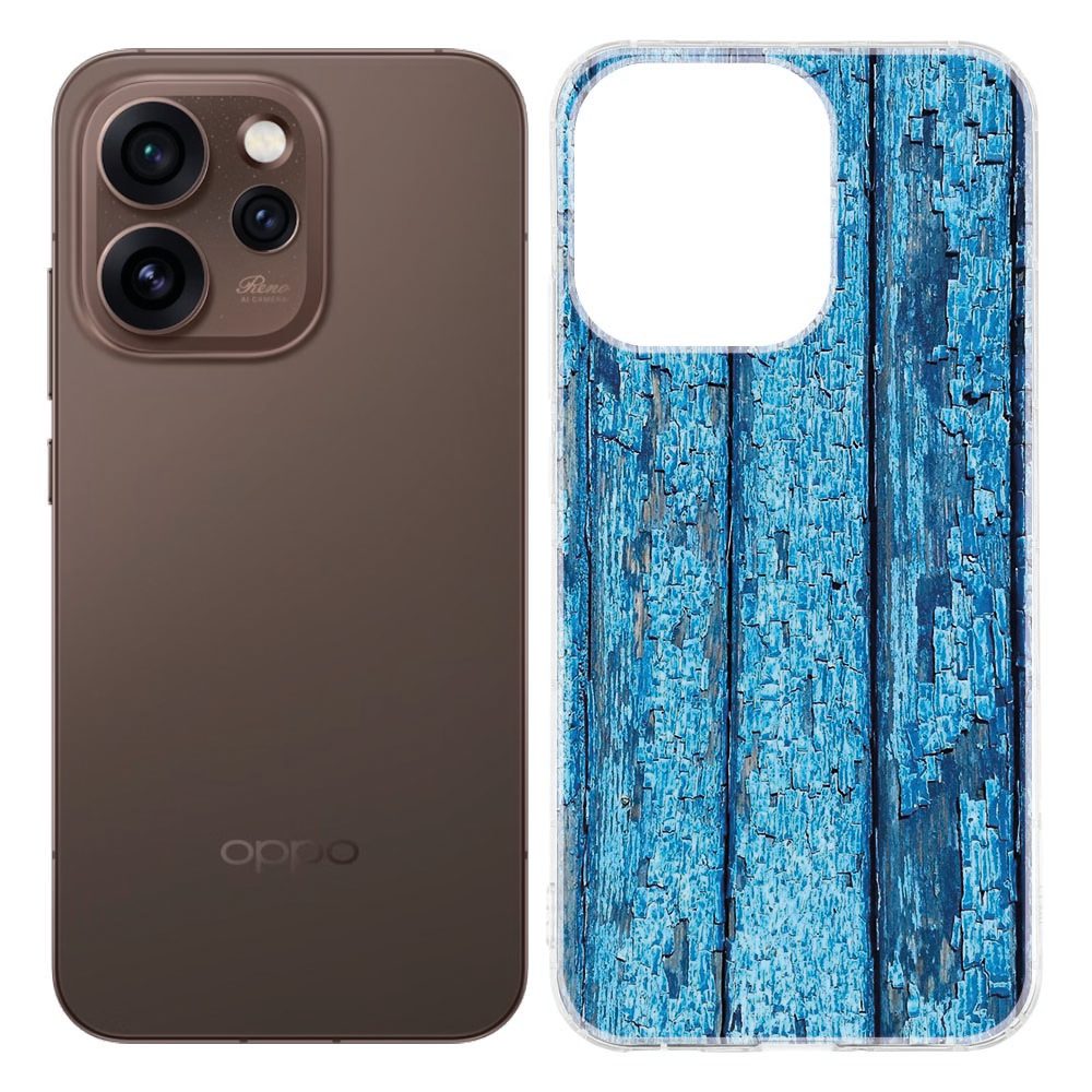 Siliconen hoesje OPPO Reno15 Pro Wood Blue