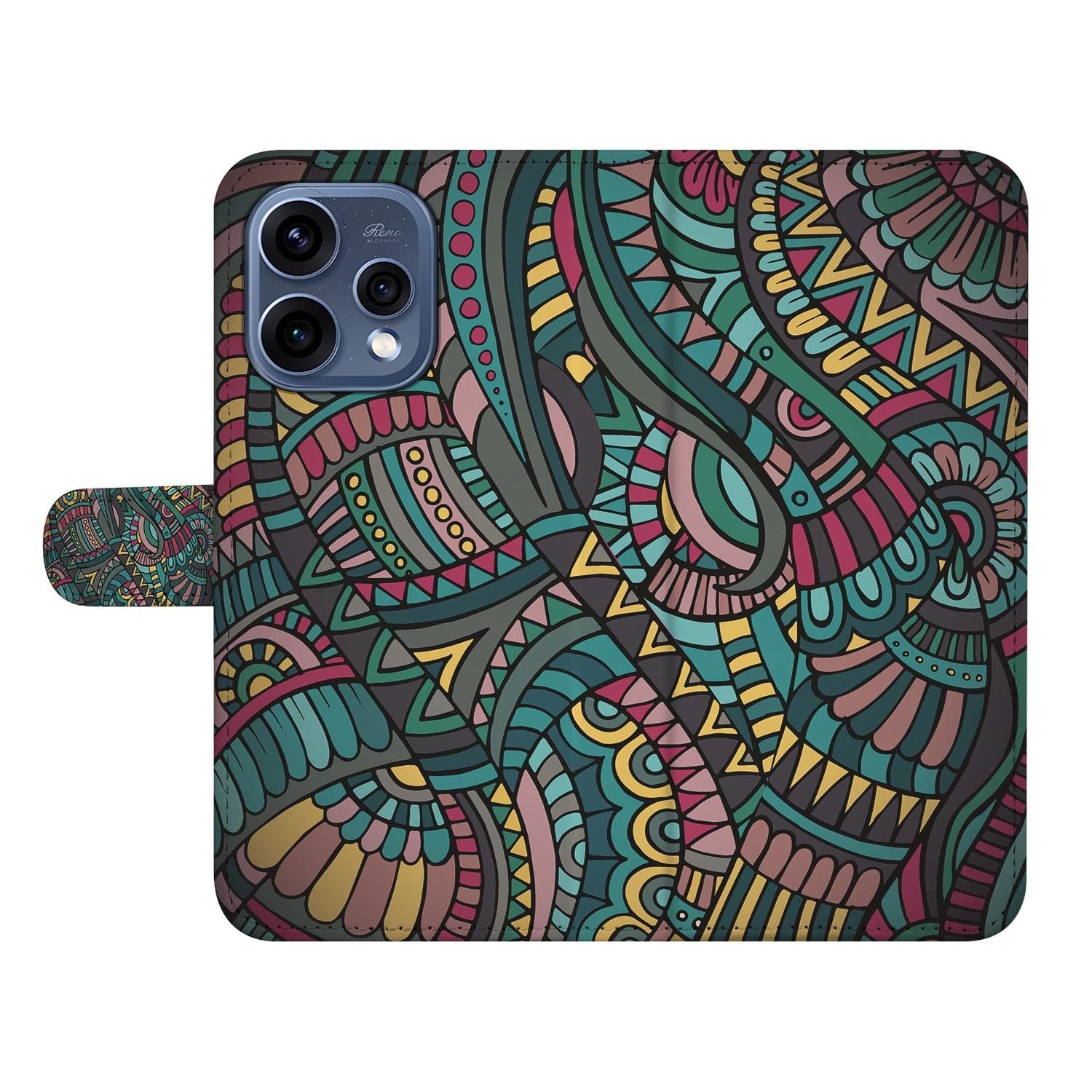OPPO Reno15 portemonnee hoesje Aztec – zijkant met magneetsluiting