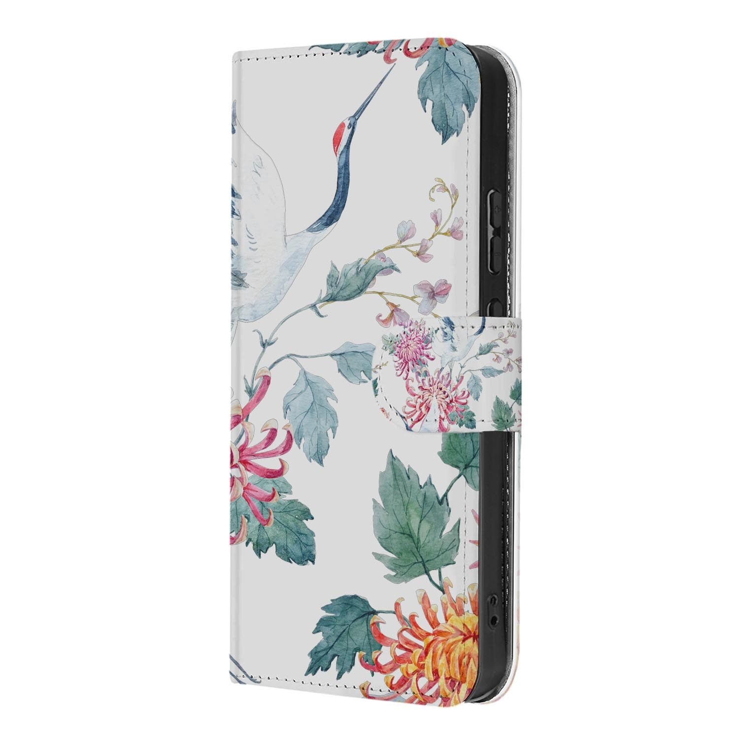 OPPO Reno15 wallet hoesje Bird Flowers – detail van de print