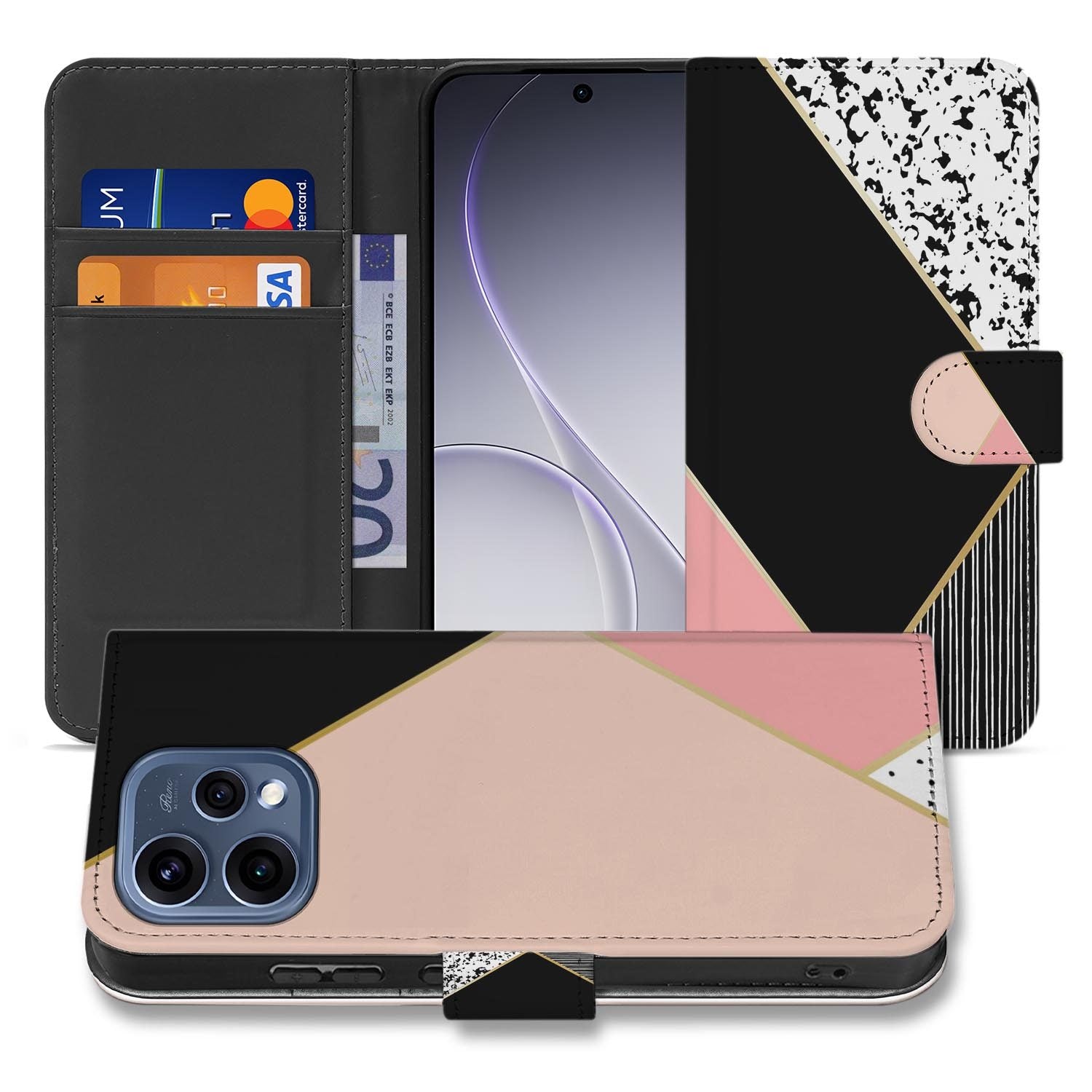 OPPO Reno15 bookcase hoesje Abstracte Vormen – hoesje half opengeklapt