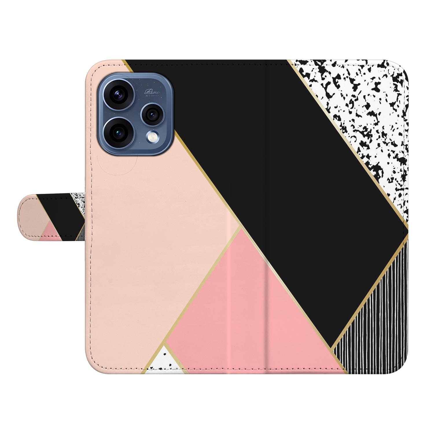 OPPO Reno15 bookcase hoesje Abstracte Vormen – detail van de print