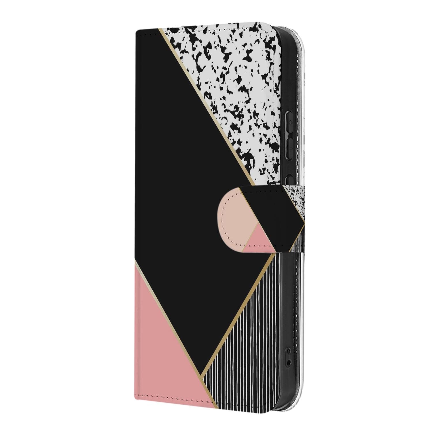 OPPO Reno15 bookcase hoesje Abstracte Vormen – bovenaanzicht van de klep