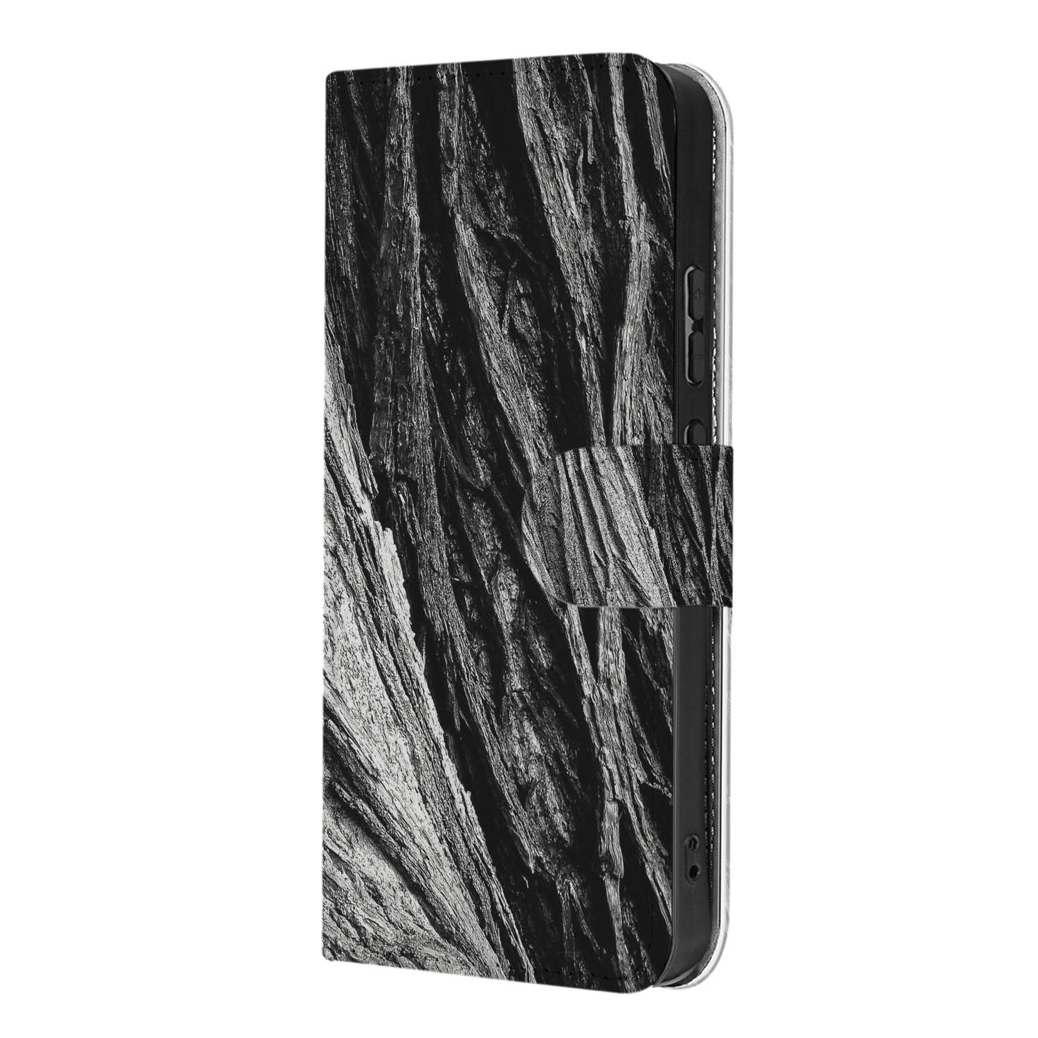 OPPO Reno15 hoesje met pasjeshouder Boomschors – detail van de print